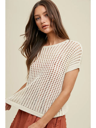 The Melissa Open Knit Sweater Top