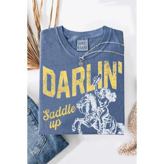 Darlin Saddle Up Washed Graphic Tee
