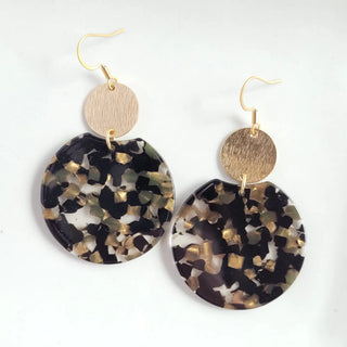 Zoey Earrings - Black & Bronze