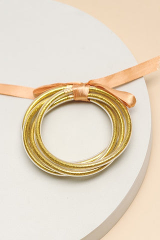 Jelly Tube Bangle Bracelet - Gold