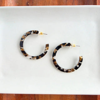 Camy Hoops - Black & Bronze Earrings