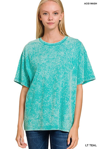 Washed Short Sleeve Top - Teal