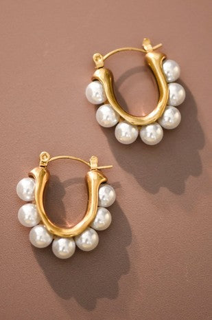 Pearl Hoop Earrings