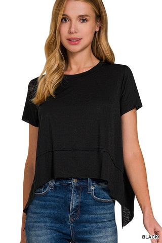 Shark Bite Short Sleeve Top - Black