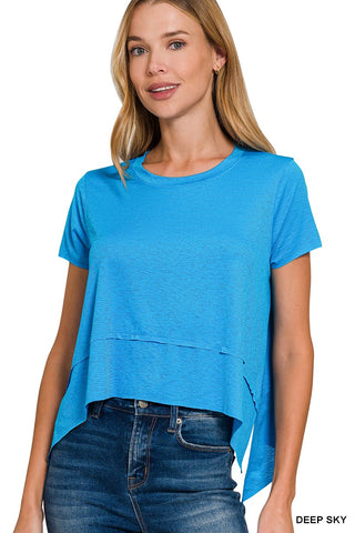 Shark Bite Short Sleeve Top - Deep Sky