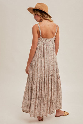 Aztec Maxi Tiered Sun Dress