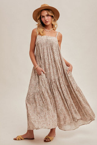Aztec Maxi Tiered Sun Dress