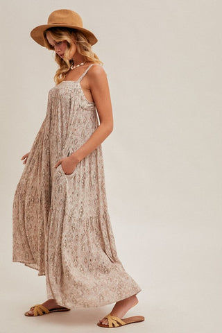 Aztec Maxi Tiered Sun Dress