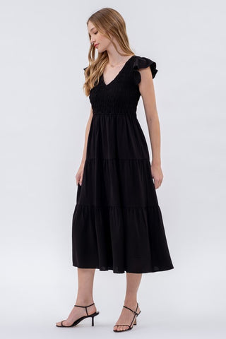 Flutter Sleeve Maxi Dress