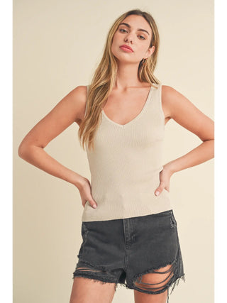 The Hedi Knit Tank - Pearl