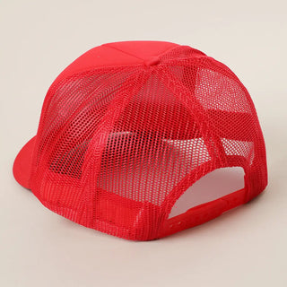 USA Varsity Letter Trucker Hat - Red