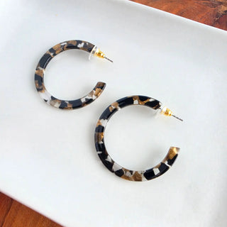 Camy Hoops - Black & Bronze Earrings