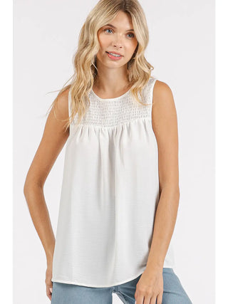 Airflow Smocked Blouse - Ivory
