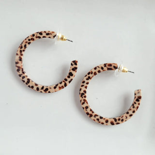 Camy Hoops - Brown Dot Earrings