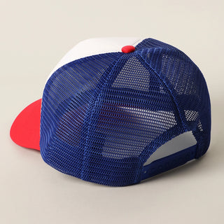 USA Floral Letter Patch Trucker Baseball Cap