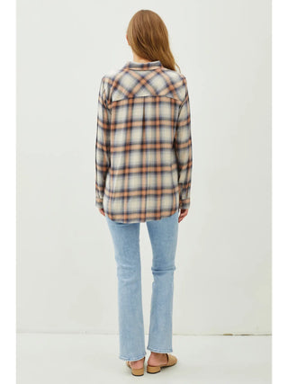 Classic Denim Orange Flannel Shirt