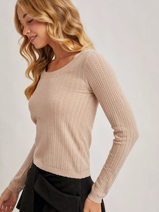 Beige Serenity Pointelle Top