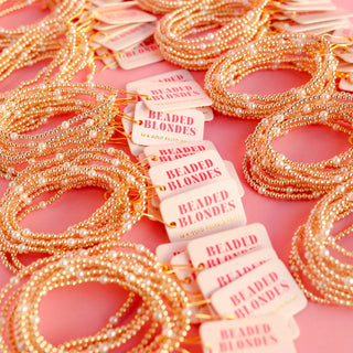 Madi Beaded Bracelet in Gold - Beaded Blondes