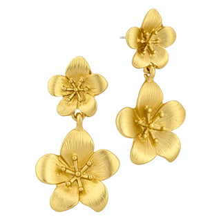 Gold Double Flower Drops