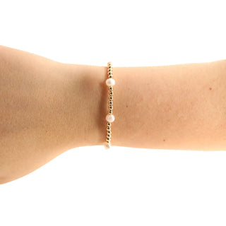 Kate Pearl Bracelet in Gold - Beaded Blondes