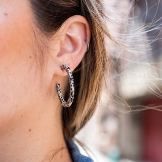 Camy Hoops - Black Dot Earrings