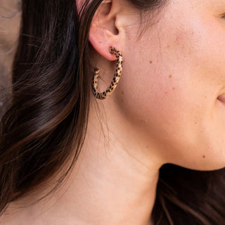 Camy Hoops - Brown Dot Earrings