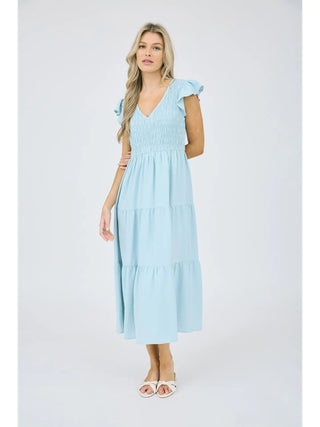 Flutter Sleeve Maxi Dress - Mint