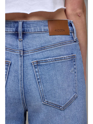 Medium Wash Cuffed Stretch Relaxed Dad Jean - Hidden