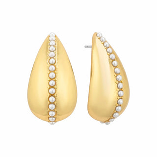 Pearl and Gold Teardrop Studs