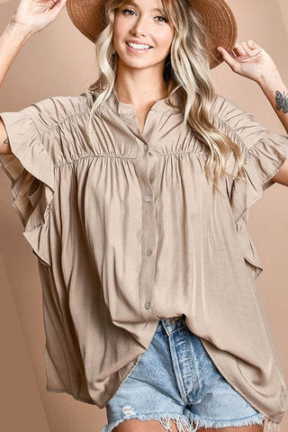 THE KATE LOOSE FIT TOP -  CAPPUCCINO
