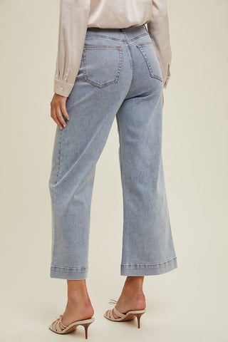 FLARE CROP DENIM PANTS