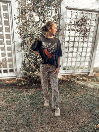 Leopard High Rise Dad Jeans