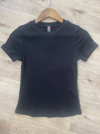 Everyday Micro-Rib Tee - Black
