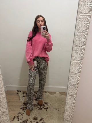 Leopard High Rise Dad Jeans