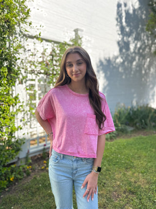 Everyday Ease Mineral Crop Top - Pink
