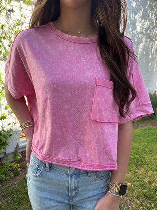 Everyday Ease Mineral Crop Top - Pink