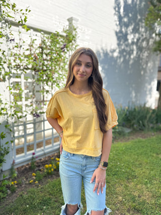 Everyday Ease Mineral Crop Top - Yellow