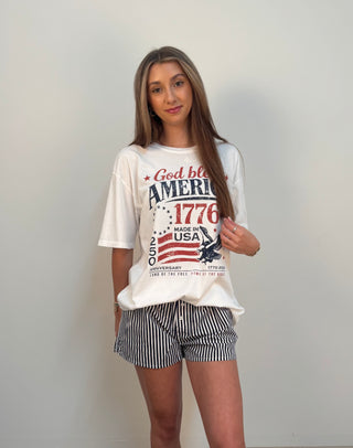 God Bless America 1776 Oversized Mineral Graphic Tee