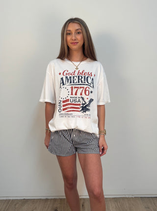 God Bless America 1776 Oversized Mineral Graphic Tee