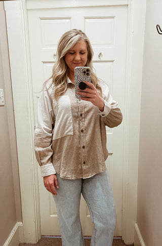 Oat Button Down Top