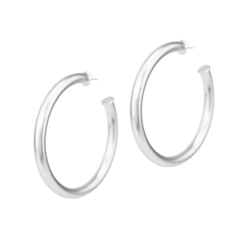 Small Matte Silver Hoops