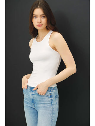 Basic Round Neck Tank - Off-White