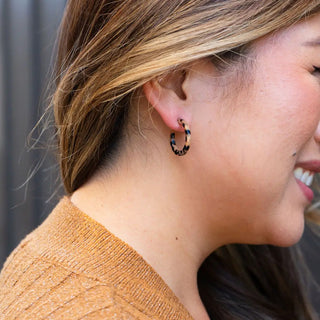 Cam Mini Hoops - Cheetah Earrings