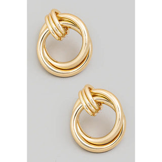 Interlinked Hoop Drop Earrings