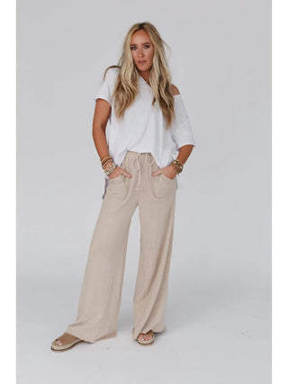 Relaxing Robin Wide Leg Pant - New Taupe