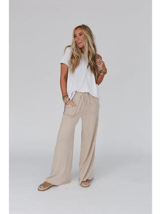 Relaxing Robin Wide Leg Pant - New Taupe