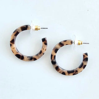 Cam Mini Hoops - Cheetah Earrings