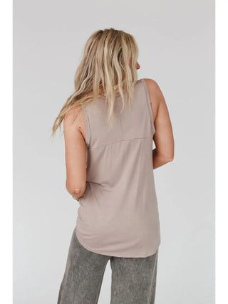 Shelli Scoop Neck Tank Top - Dark Mocha