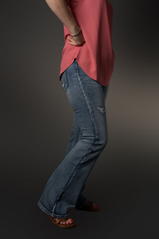 HIGH RISE FLARE COMFORT STRETCH JEANS