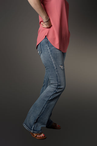 HIGH RISE FLARE COMFORT STRETCH JEANS